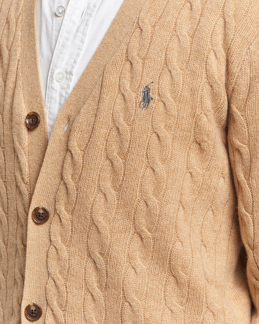 Herre | Trøjer | Polo Ralph Lauren | Wool/Cashmere Cable Cardigan Camel Melange
