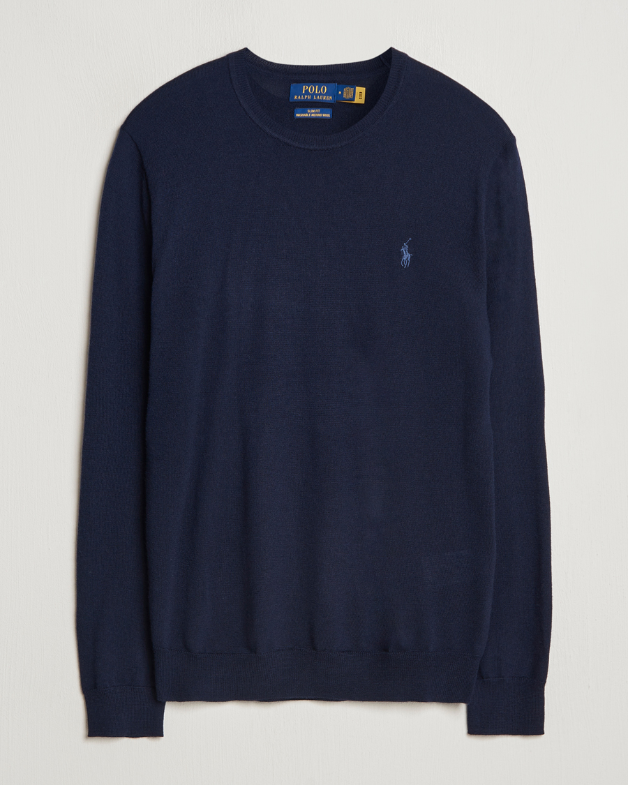 Herre | Trøjer | Polo Ralph Lauren | Merino Crew Neck Pullover Hunter Navy