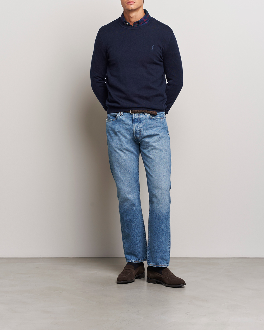 Herre | Trøjer | Polo Ralph Lauren | Merino Crew Neck Pullover Hunter Navy