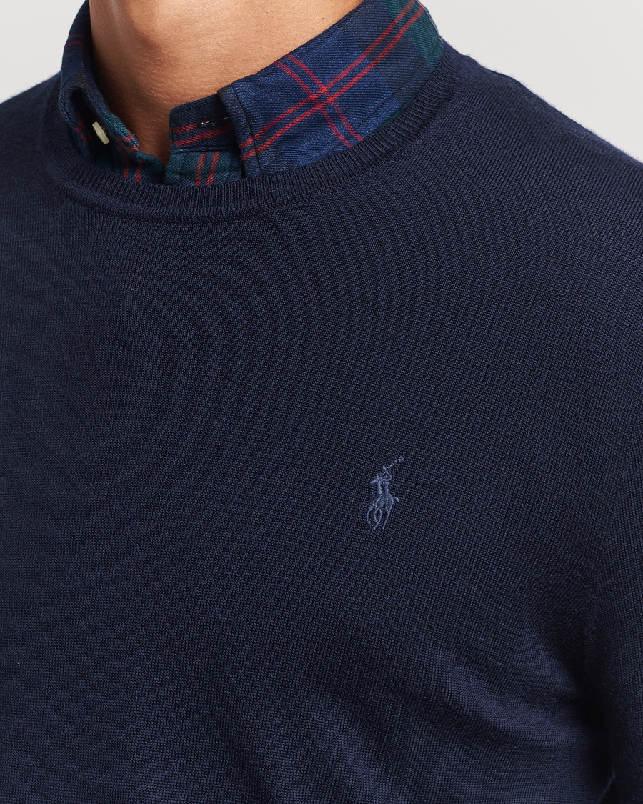 Herre | Trøjer | Polo Ralph Lauren | Merino Crew Neck Pullover Hunter Navy
