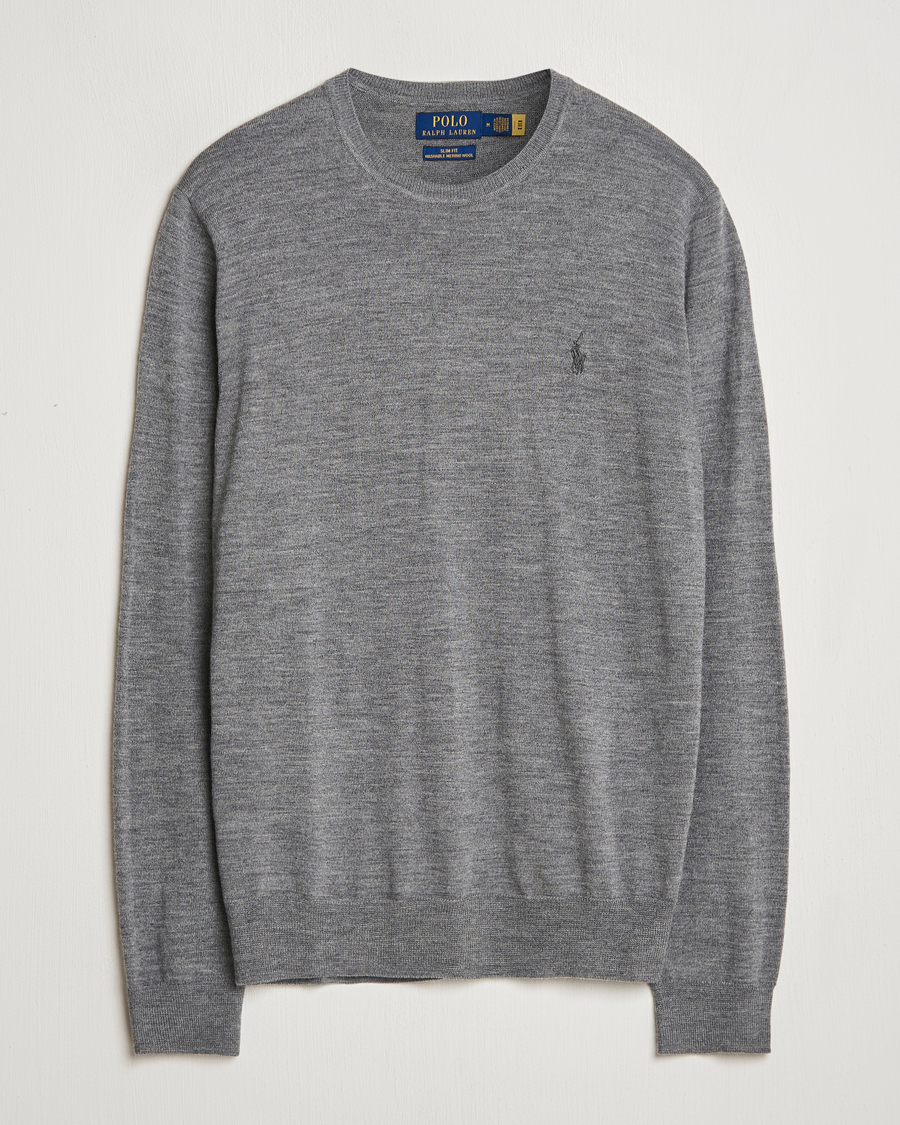 Herre | Trøjer | Polo Ralph Lauren | Merino Crew Neck Pullover Fawn Grey Heather