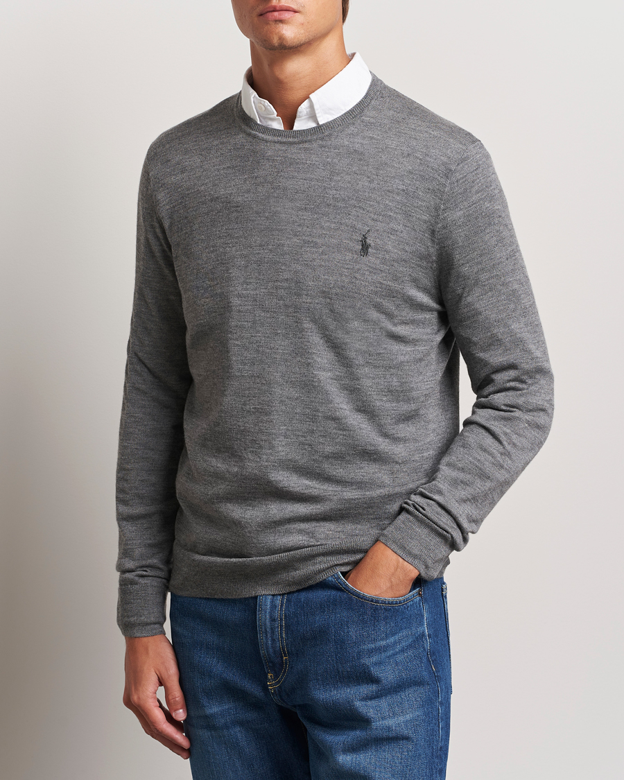 Herre | Trøjer | Polo Ralph Lauren | Merino Crew Neck Pullover Fawn Grey Heather