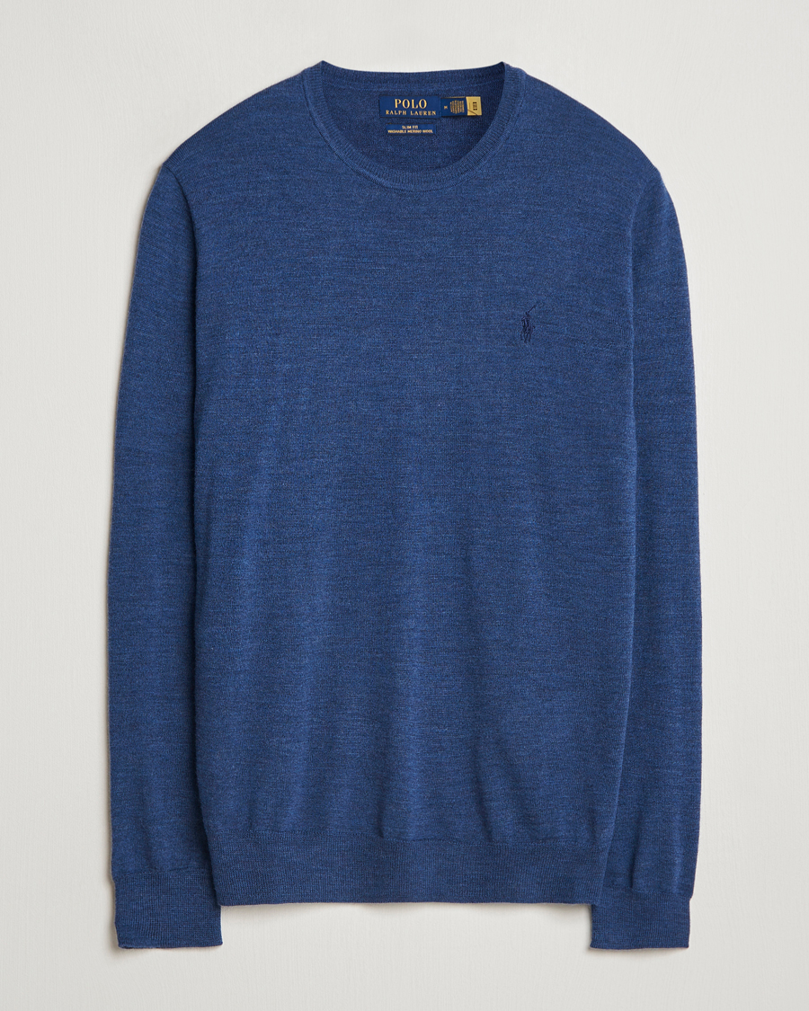 Herre | Trøjer | Polo Ralph Lauren | Merino Crew Neck Pullover Rustic Navy Heather