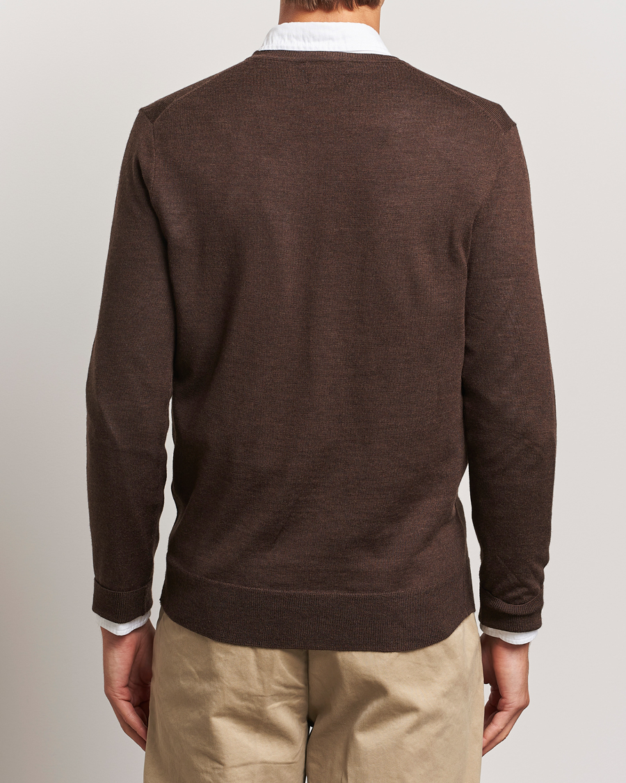 Herre | Trøjer | Polo Ralph Lauren | Merino Crew Neck Pullover Cacao Brown Heather