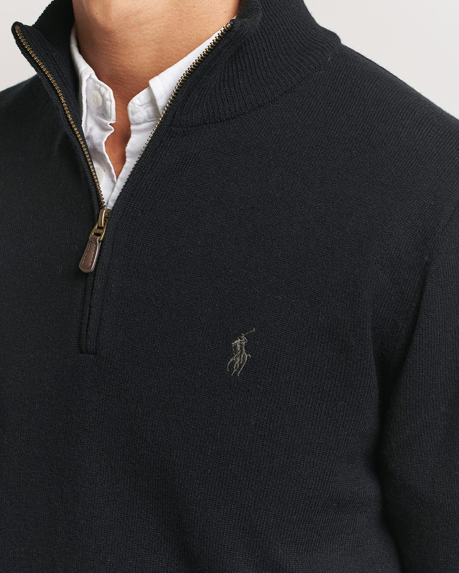 Herre | Trøjer | Polo Ralph Lauren | Merino Half-Zip Sweater Polo Black