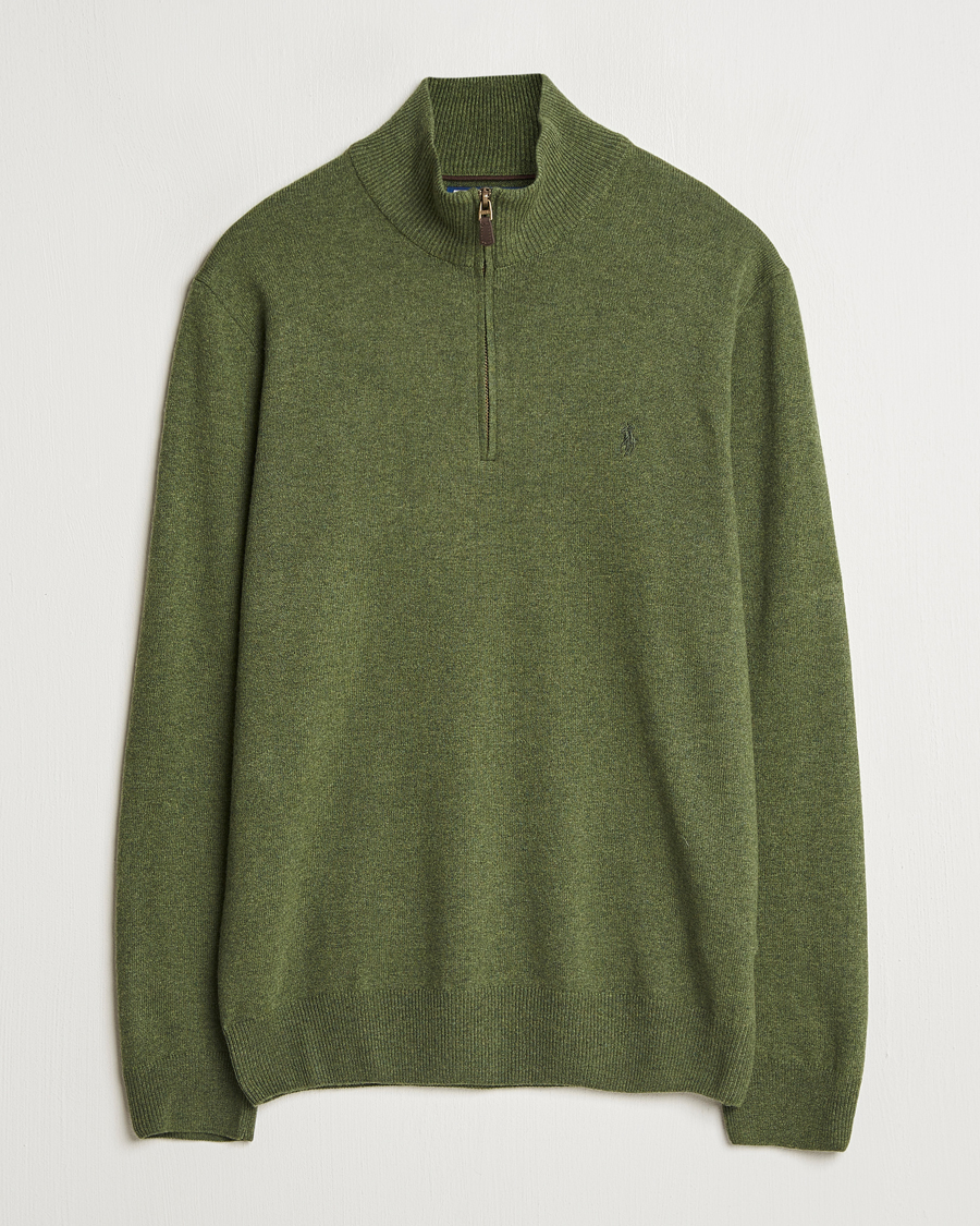 Herre | Trøjer | Polo Ralph Lauren | Merino Half-Zip Sweater Classic Olive Heather