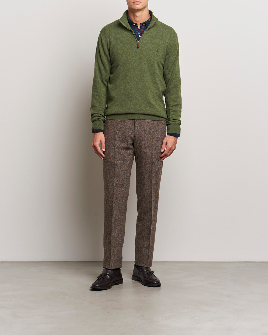 Herre | Trøjer | Polo Ralph Lauren | Merino Half-Zip Sweater Classic Olive Heather