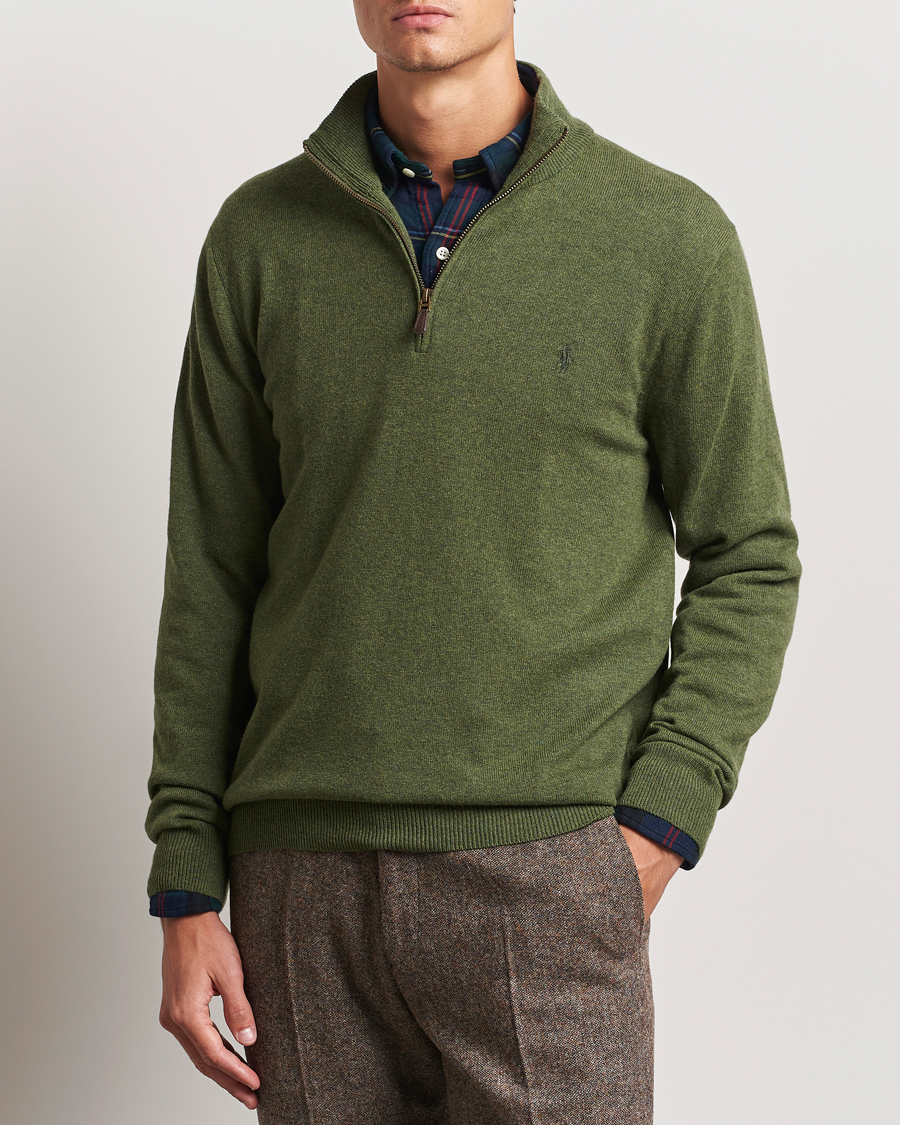 Herre | Trøjer | Polo Ralph Lauren | Merino Half-Zip Sweater Classic Olive Heather