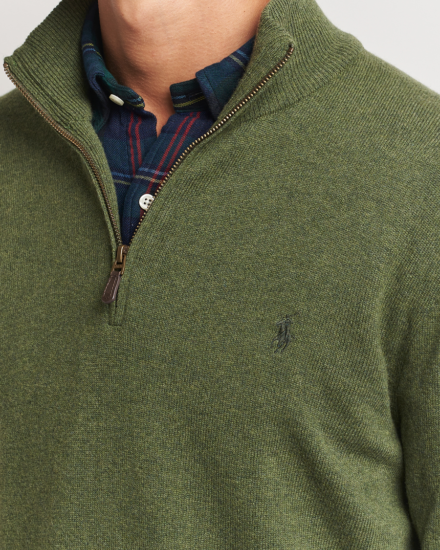 Herre | Trøjer | Polo Ralph Lauren | Merino Half-Zip Sweater Classic Olive Heather