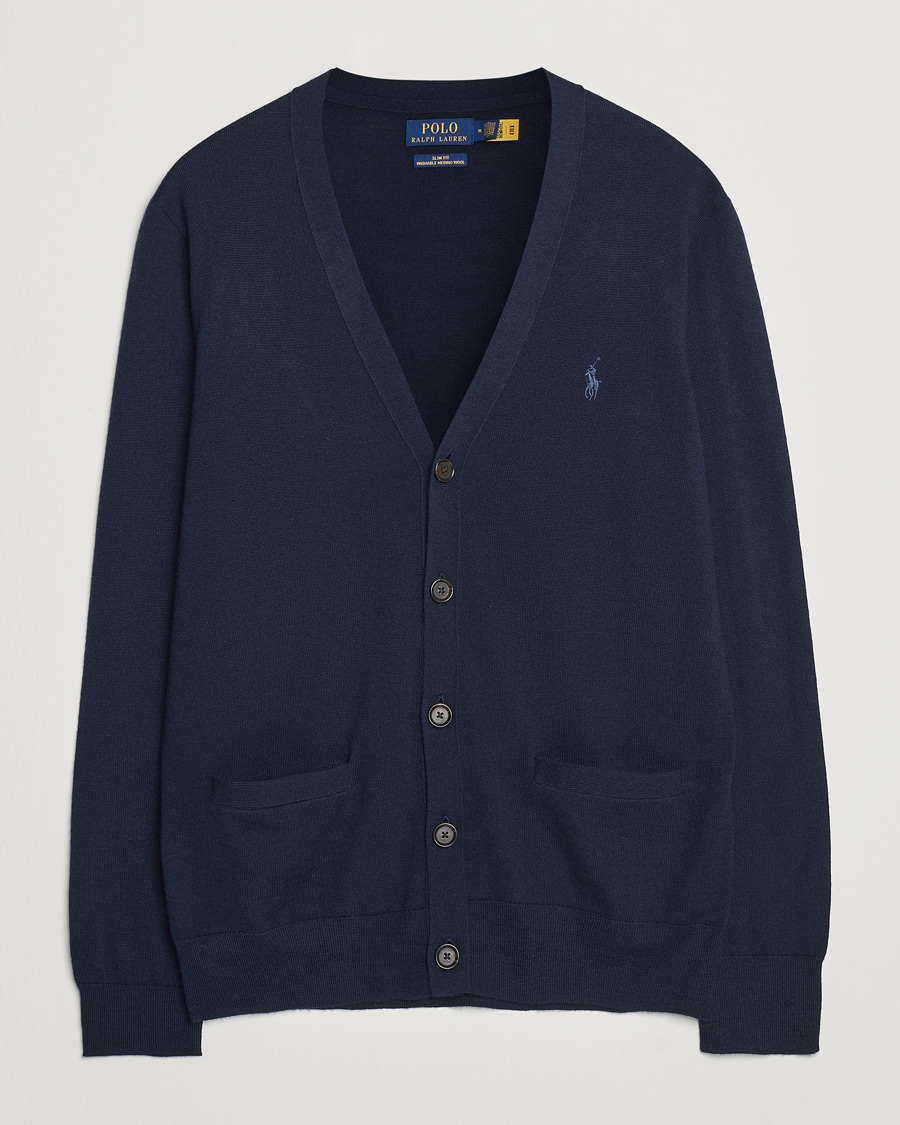 Herre | Trøjer | Polo Ralph Lauren | Merino Knitted Cardigan Hunter Navy