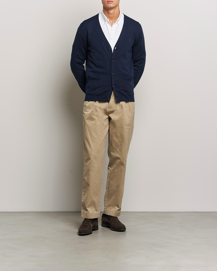 Herre | Trøjer | Polo Ralph Lauren | Merino Knitted Cardigan Hunter Navy