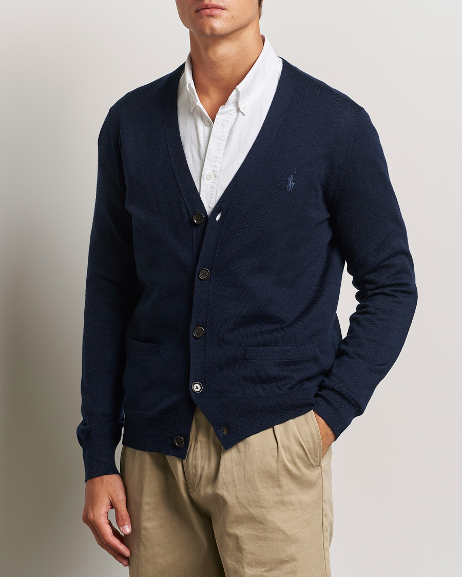 Herre | Trøjer | Polo Ralph Lauren | Merino Knitted Cardigan Hunter Navy