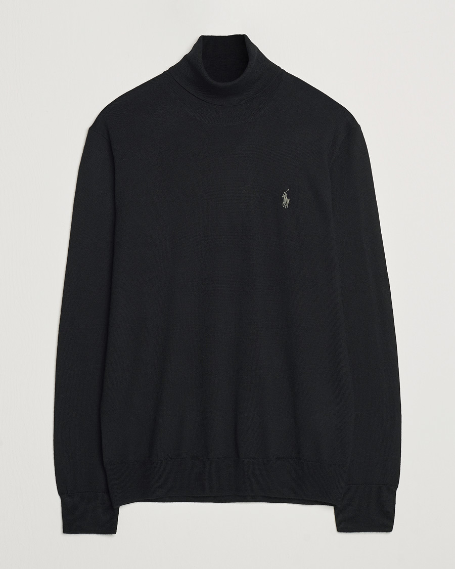 Herre | Trøjer | Polo Ralph Lauren | Merino Knitted Rollneck Polo Black