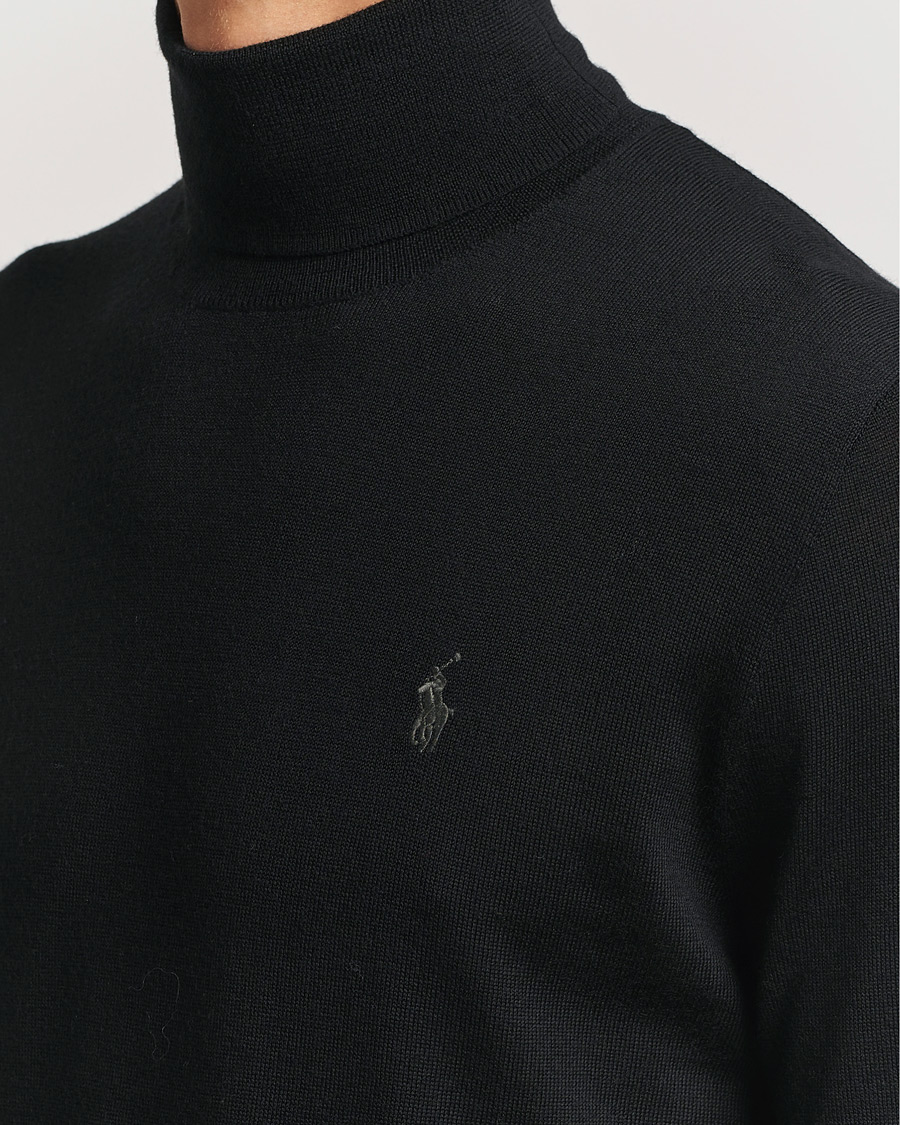Herre | Trøjer | Polo Ralph Lauren | Merino Knitted Rollneck Polo Black