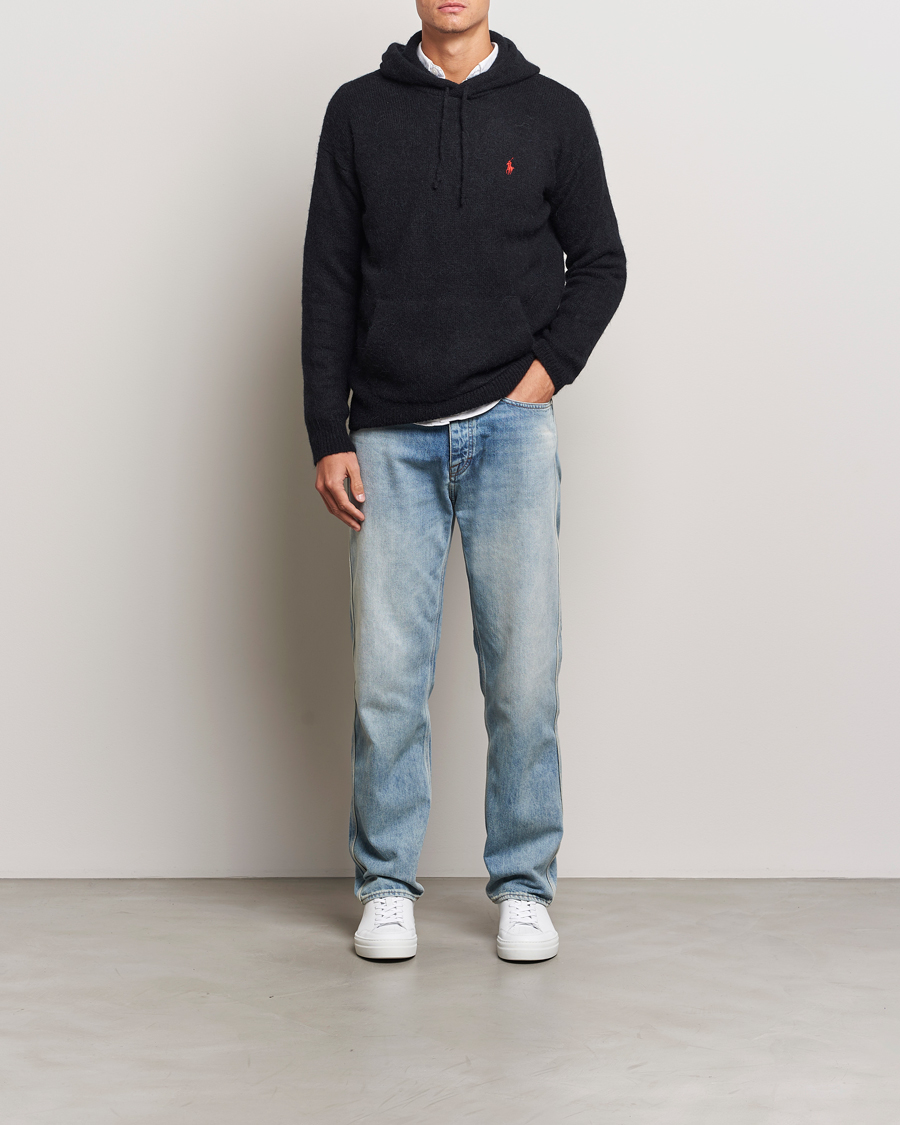 Herre | Trøjer | Polo Ralph Lauren | Alpaca Hoodie Polo Black