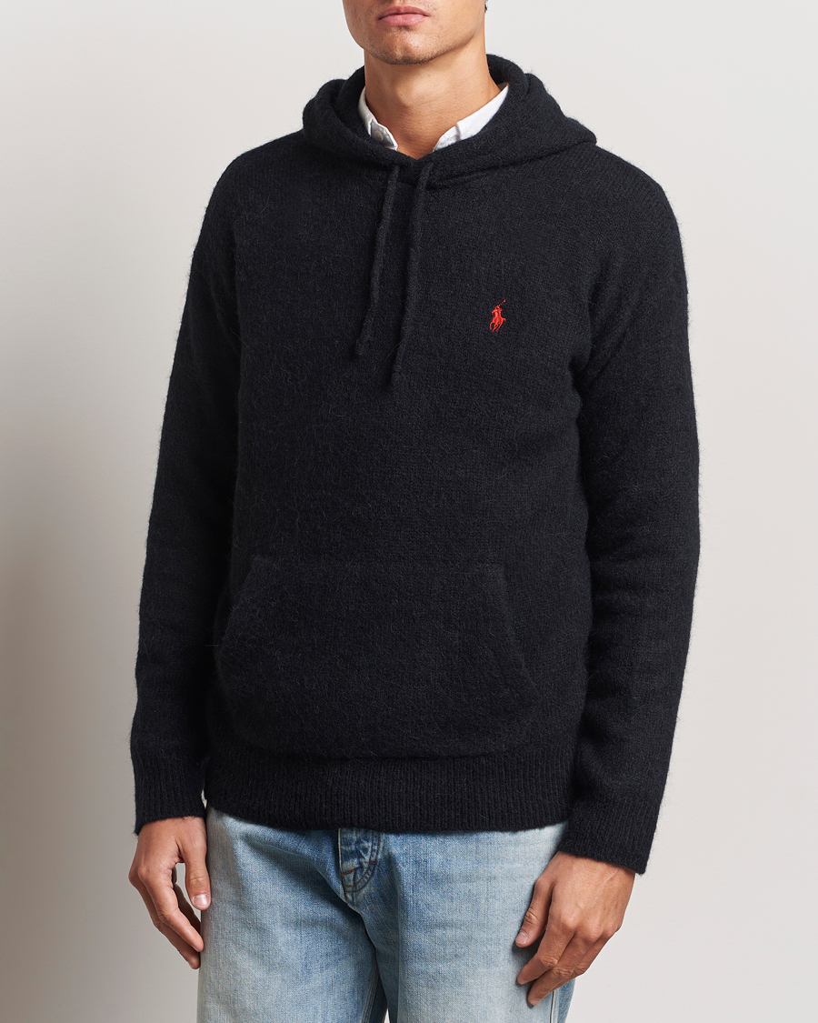 Herre | Trøjer | Polo Ralph Lauren | Alpaca Hoodie Polo Black