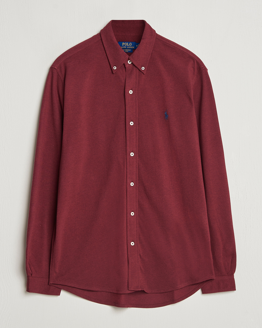 Herre | Skjorter | Polo Ralph Lauren | Featherweight Mesh Shirt Vintage Port Heather