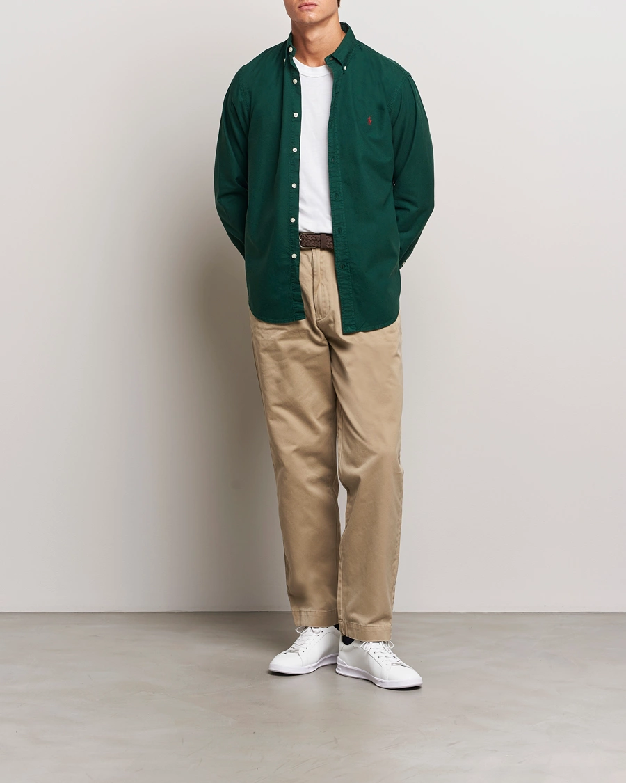 Herre | Skjorter | Polo Ralph Lauren | Custom Slim Fit Oxford Shirt Moss Agate