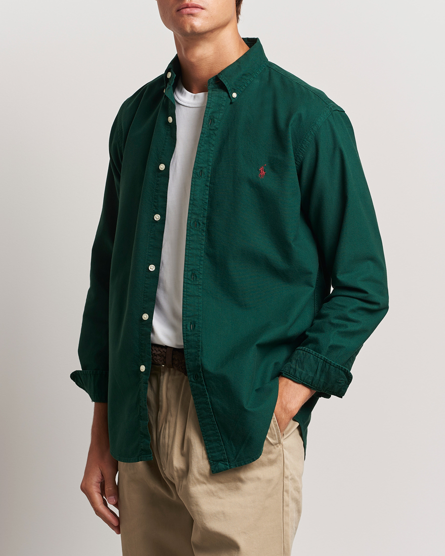 Herre | Skjorter | Polo Ralph Lauren | Custom Slim Fit Oxford Shirt Moss Agate