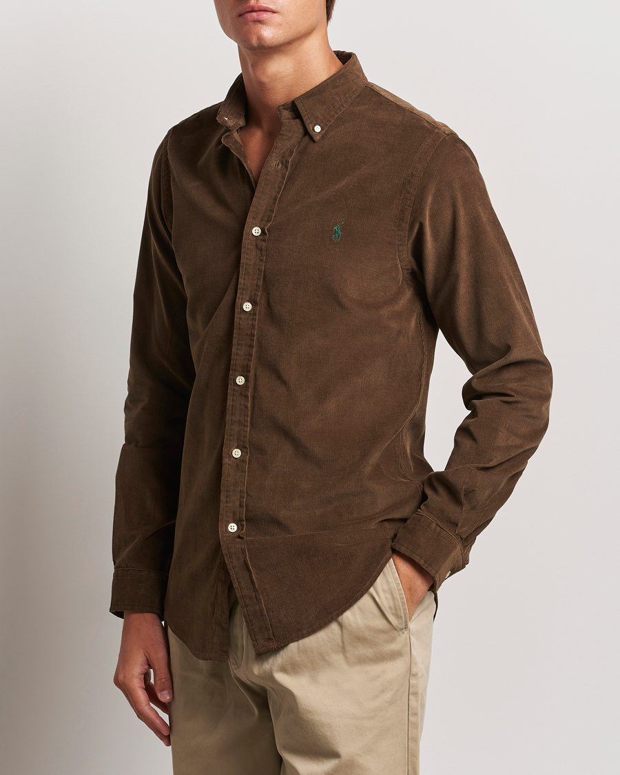 Herre | Skjorter | Polo Ralph Lauren | Slim Fit Corduroy Shirt Chocolate Mousse
