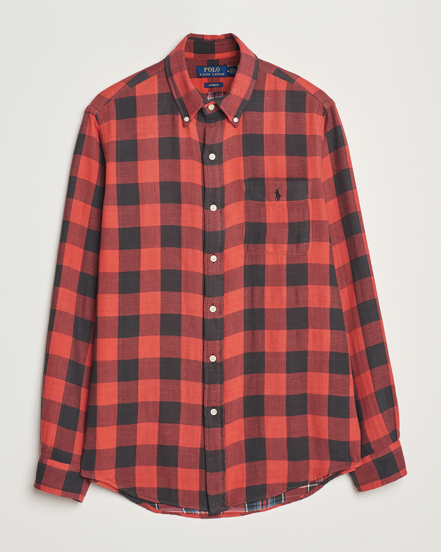 Herre | Skjorter | Polo Ralph Lauren | Double Face Custom Fit Check Shirt Red/Black