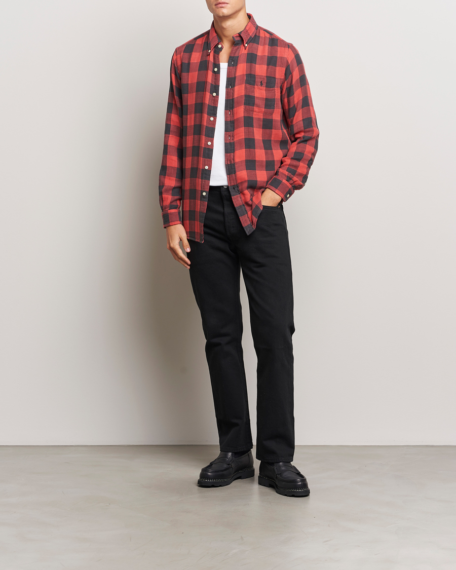 Herre | Skjorter | Polo Ralph Lauren | Double Face Custom Fit Check Shirt Red/Black