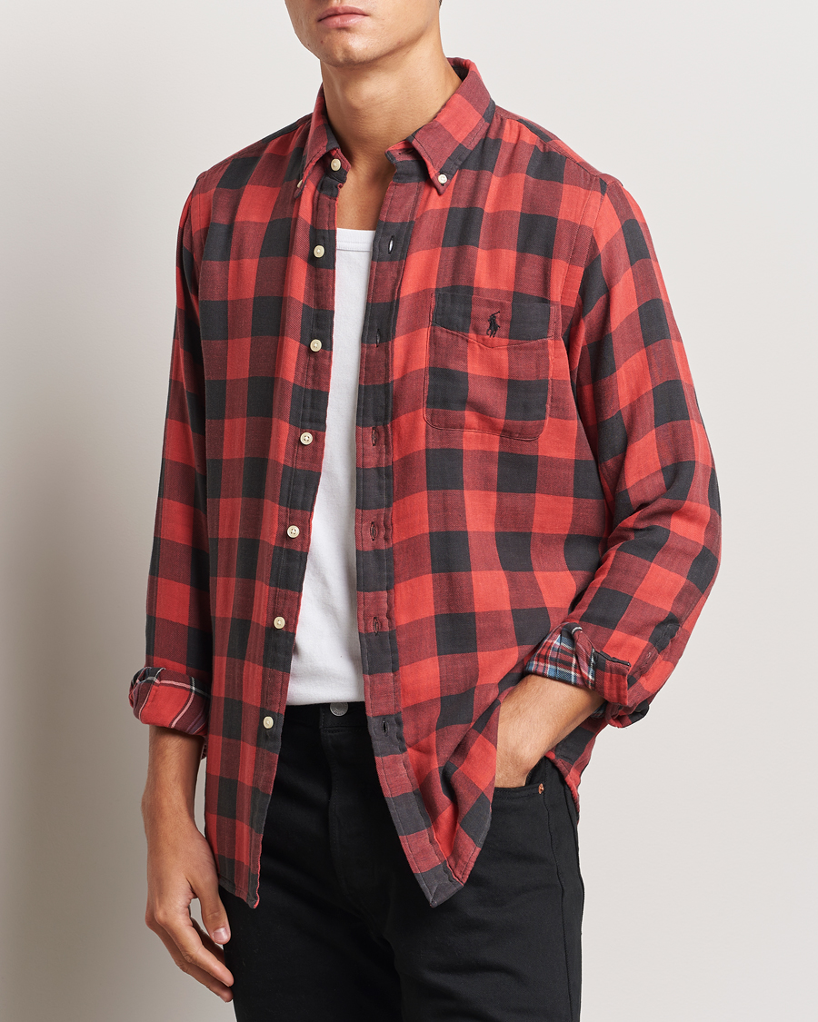 Herre | Skjorter | Polo Ralph Lauren | Double Face Custom Fit Check Shirt Red/Black