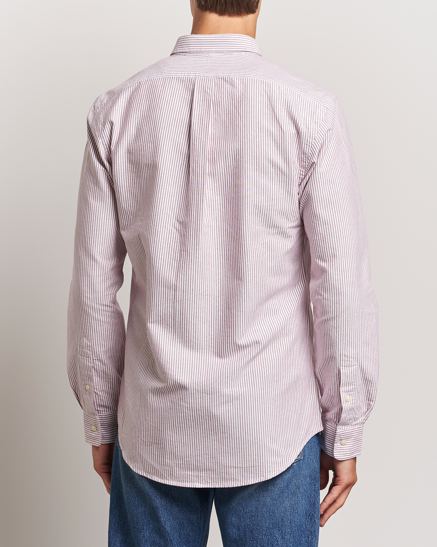 Herre | Skjorter | Polo Ralph Lauren | Slim Fit Striped Oxford Shirt Wine/White