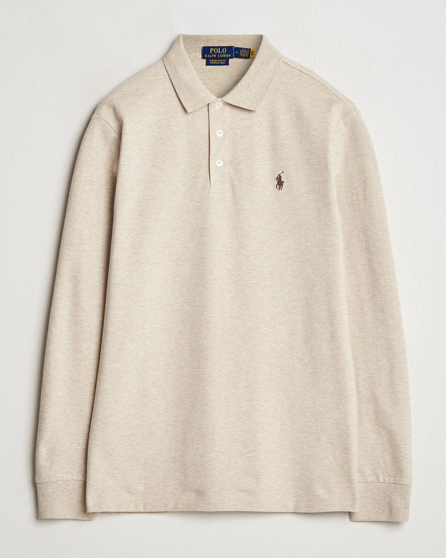 Herre | Trøjer | Polo Ralph Lauren | Custom Slim Fit Long Sleeve Polo Expedition Dune Heather