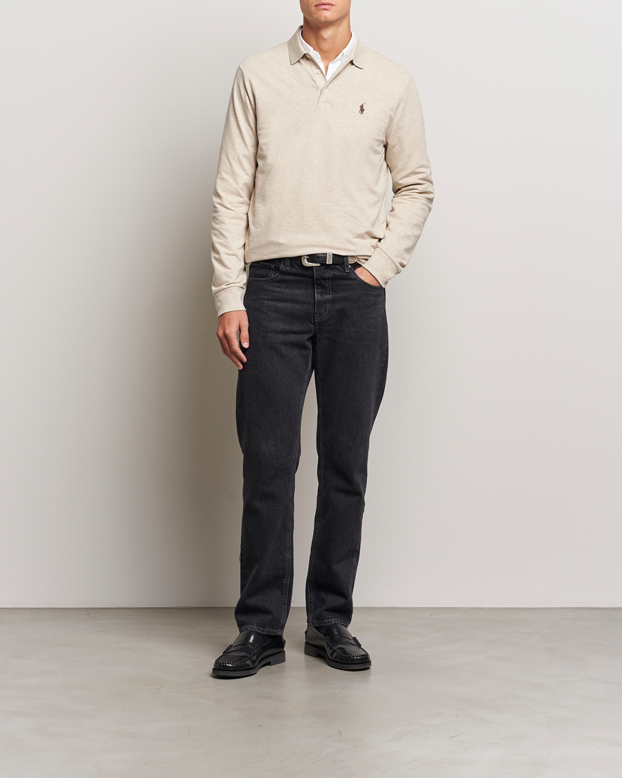 Herre | Trøjer | Polo Ralph Lauren | Custom Slim Fit Long Sleeve Polo Expedition Dune Heather