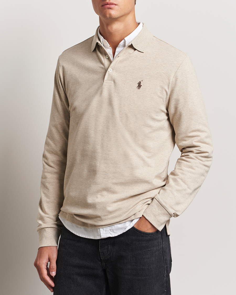 Herre | Trøjer | Polo Ralph Lauren | Custom Slim Fit Long Sleeve Polo Expedition Dune Heather