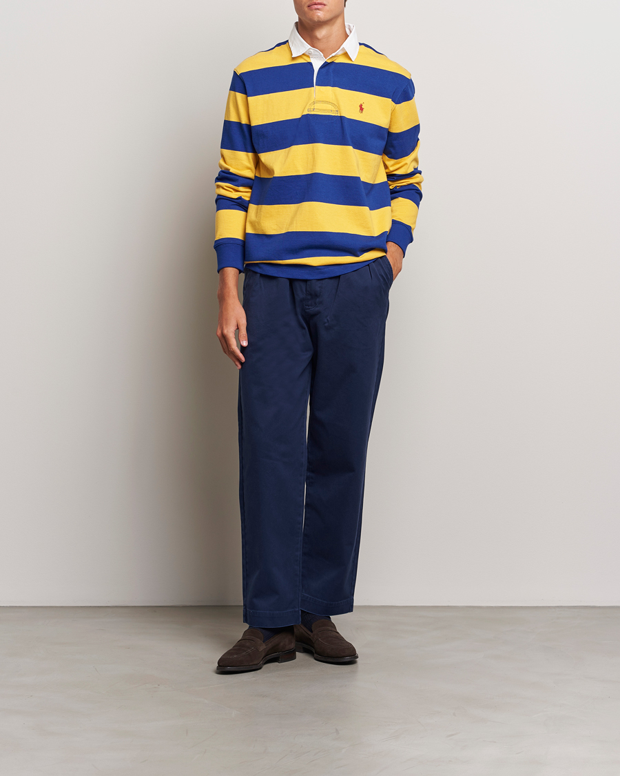 Herre | Trøjer | Polo Ralph Lauren | Jersey Striped Rugger Yellow/Classic Azure