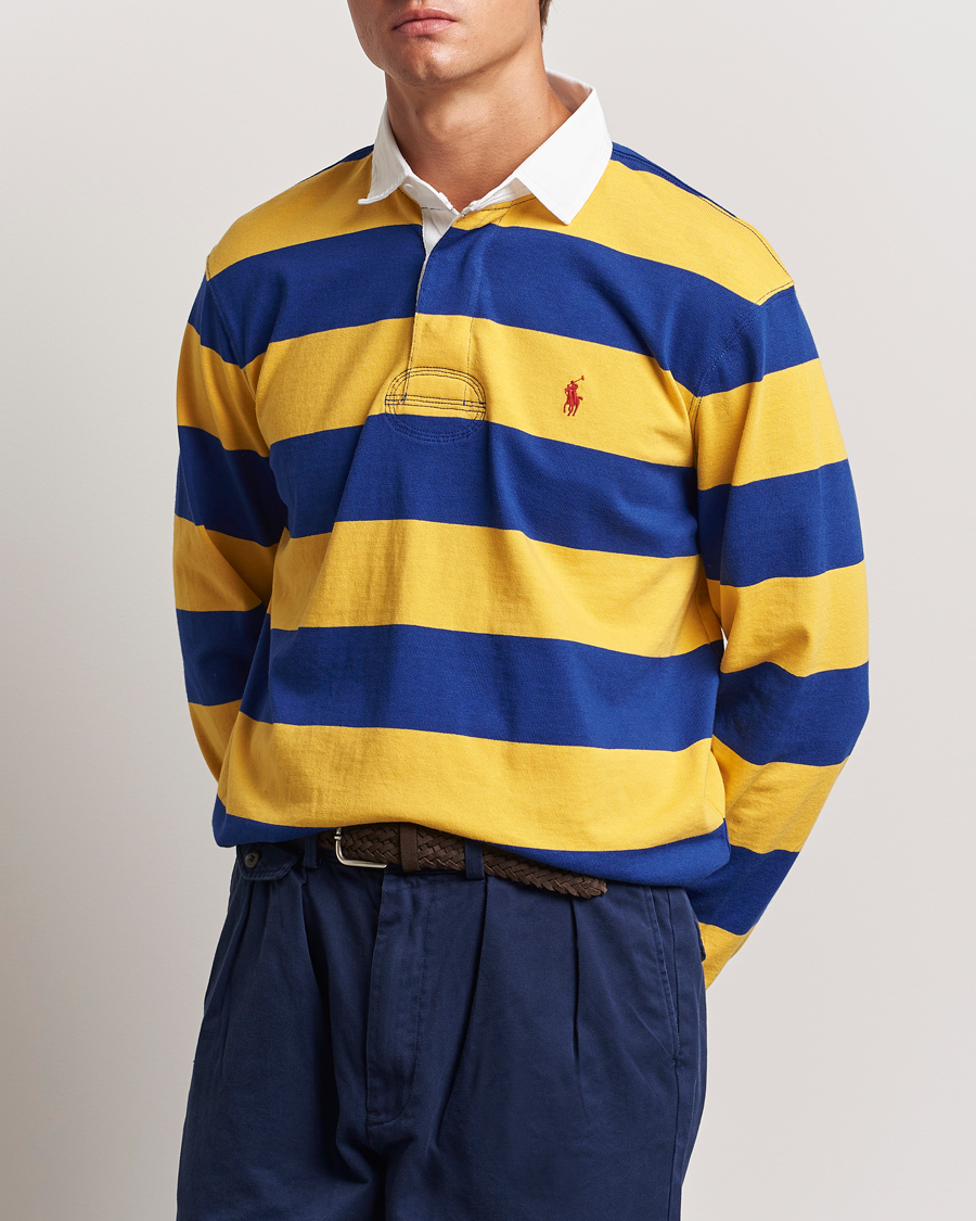 Herre | Trøjer | Polo Ralph Lauren | Jersey Striped Rugger Yellow/Classic Azure
