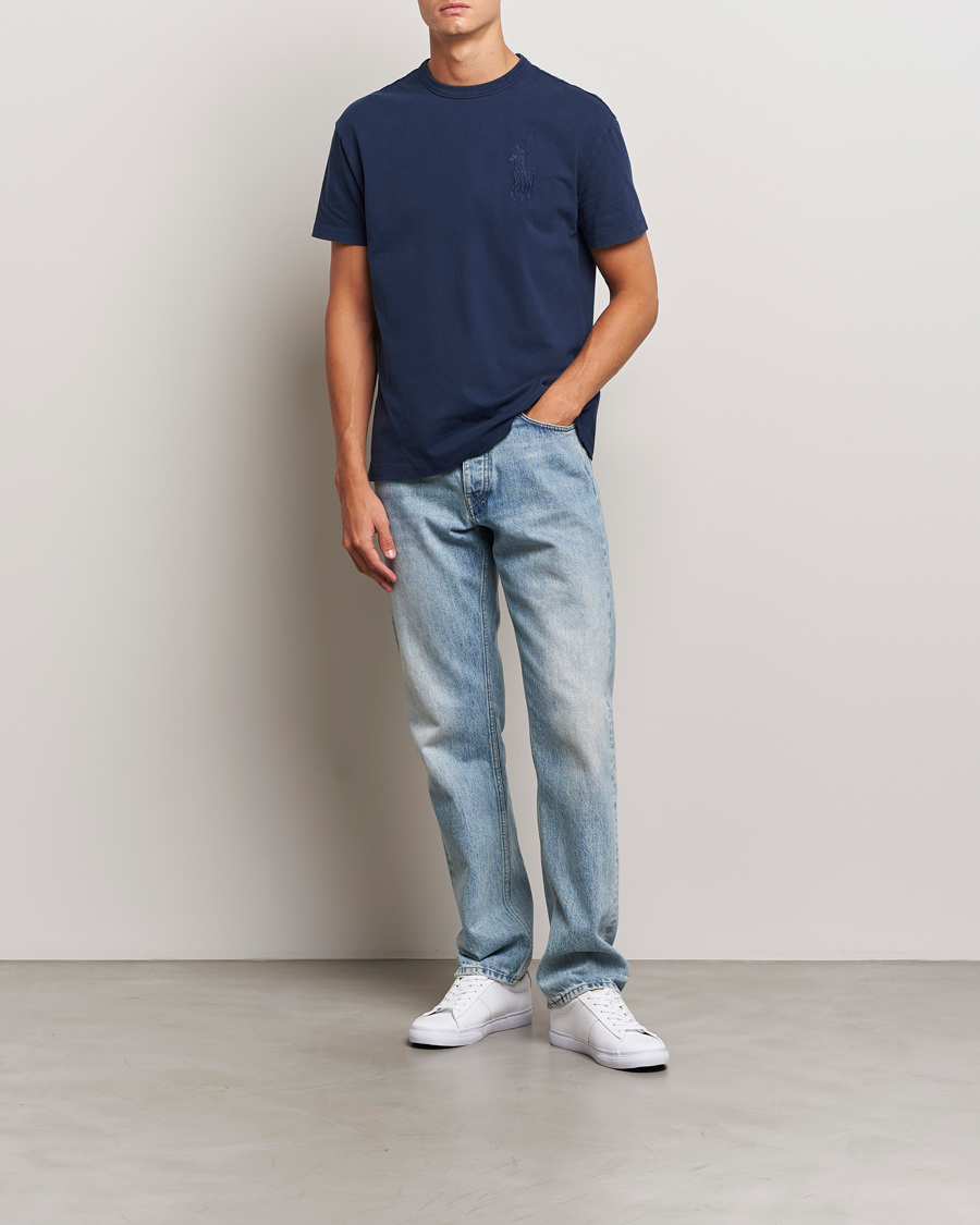 Herre | T-Shirts | Polo Ralph Lauren | Tonal Polo Player Tee Cruise Navy