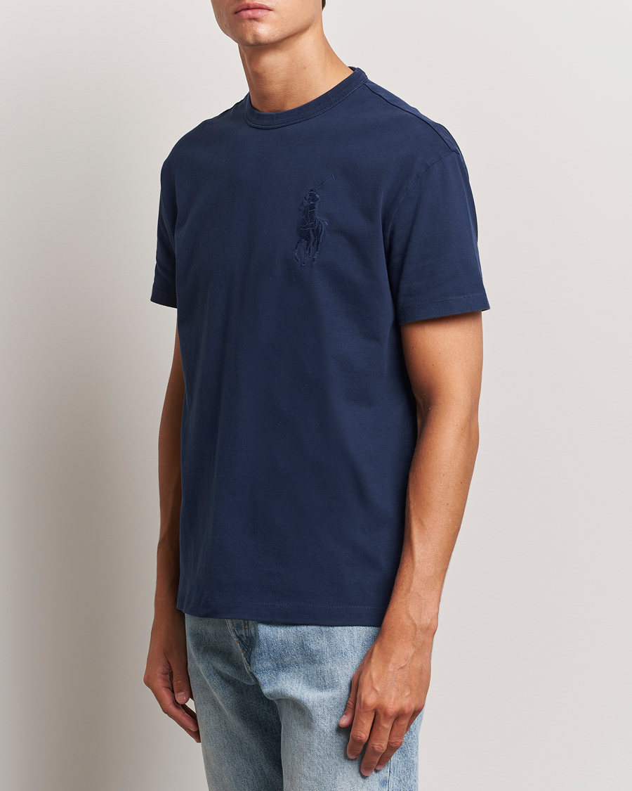 Herre | T-Shirts | Polo Ralph Lauren | Tonal Polo Player Tee Cruise Navy