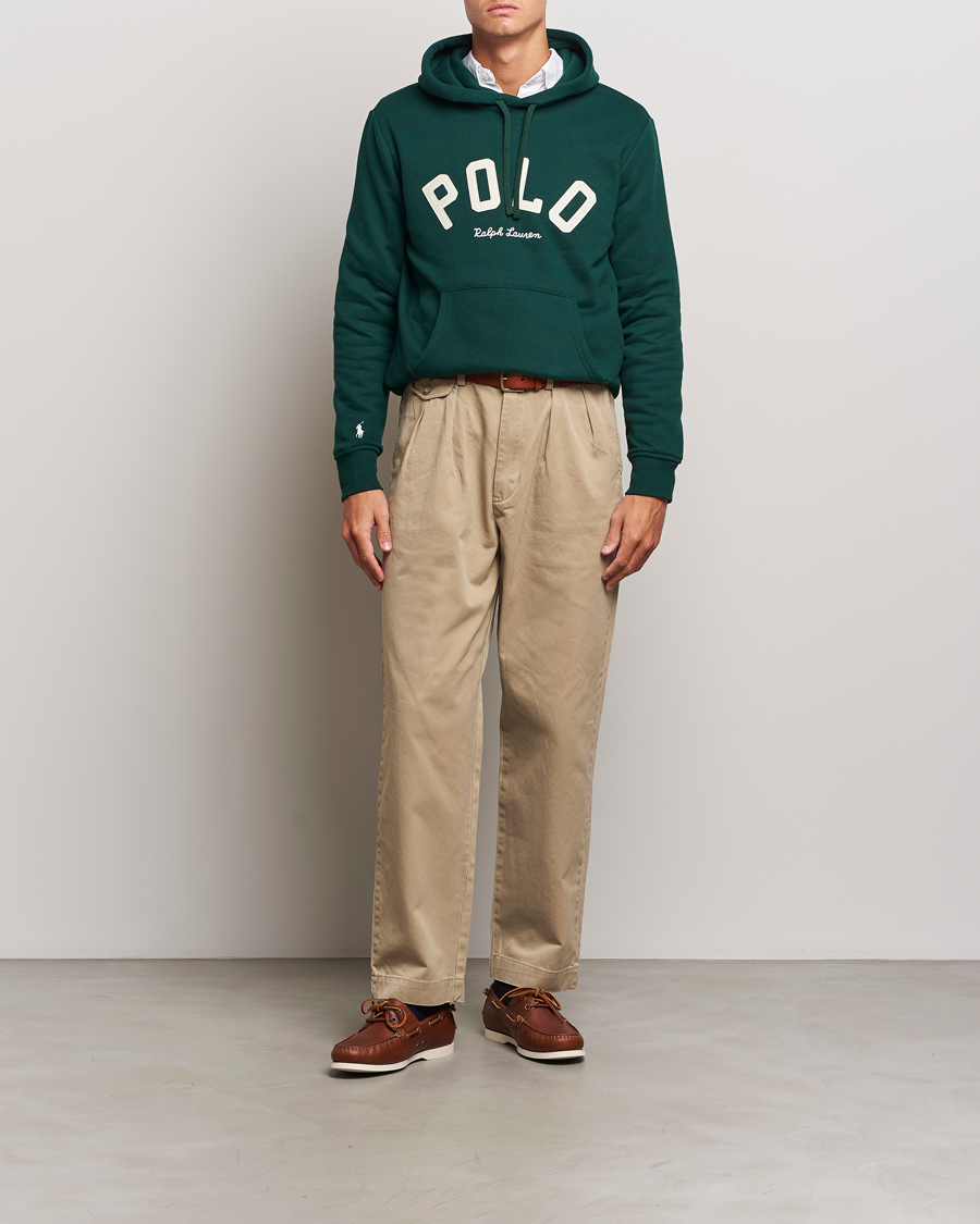 Herre | Trøjer | Polo Ralph Lauren | RL Varsity Fleece Hoodie Moss Agate