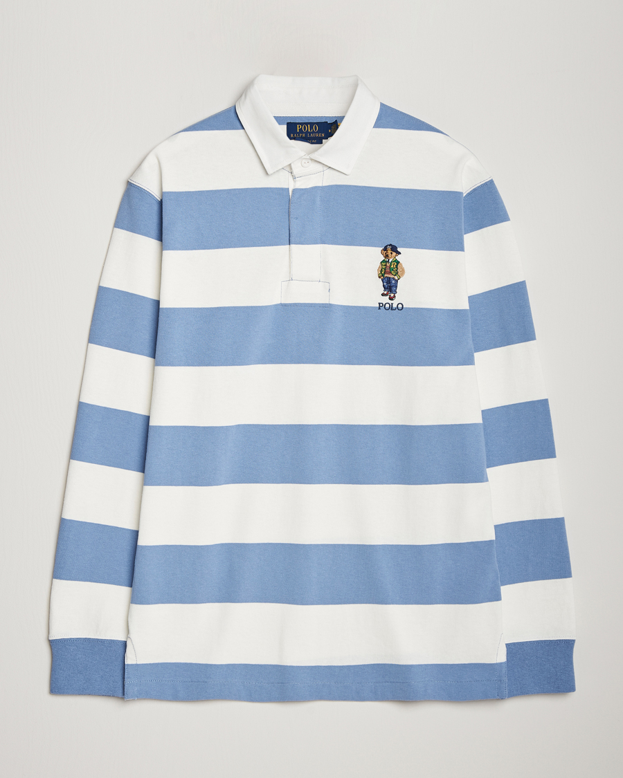 Herre | Trøjer | Polo Ralph Lauren | Striped Rugby Varsity Bear Campus Blue/White