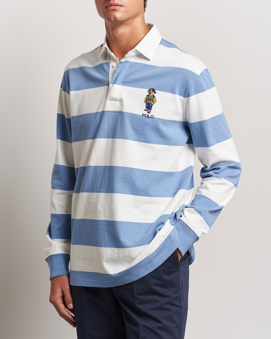Herre | Trøjer | Polo Ralph Lauren | Striped Rugby Varsity Bear Campus Blue/White