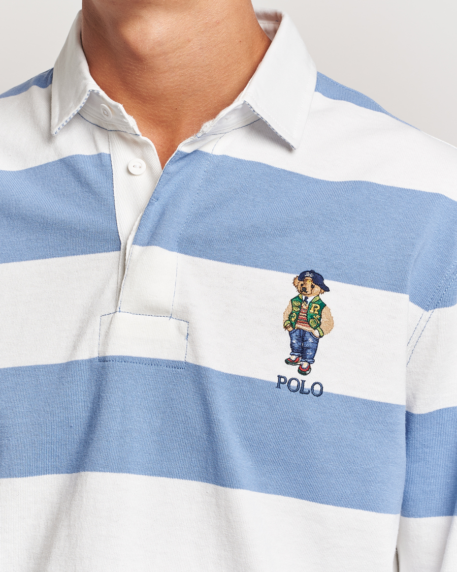 Herre | Trøjer | Polo Ralph Lauren | Striped Rugby Varsity Bear Campus Blue/White