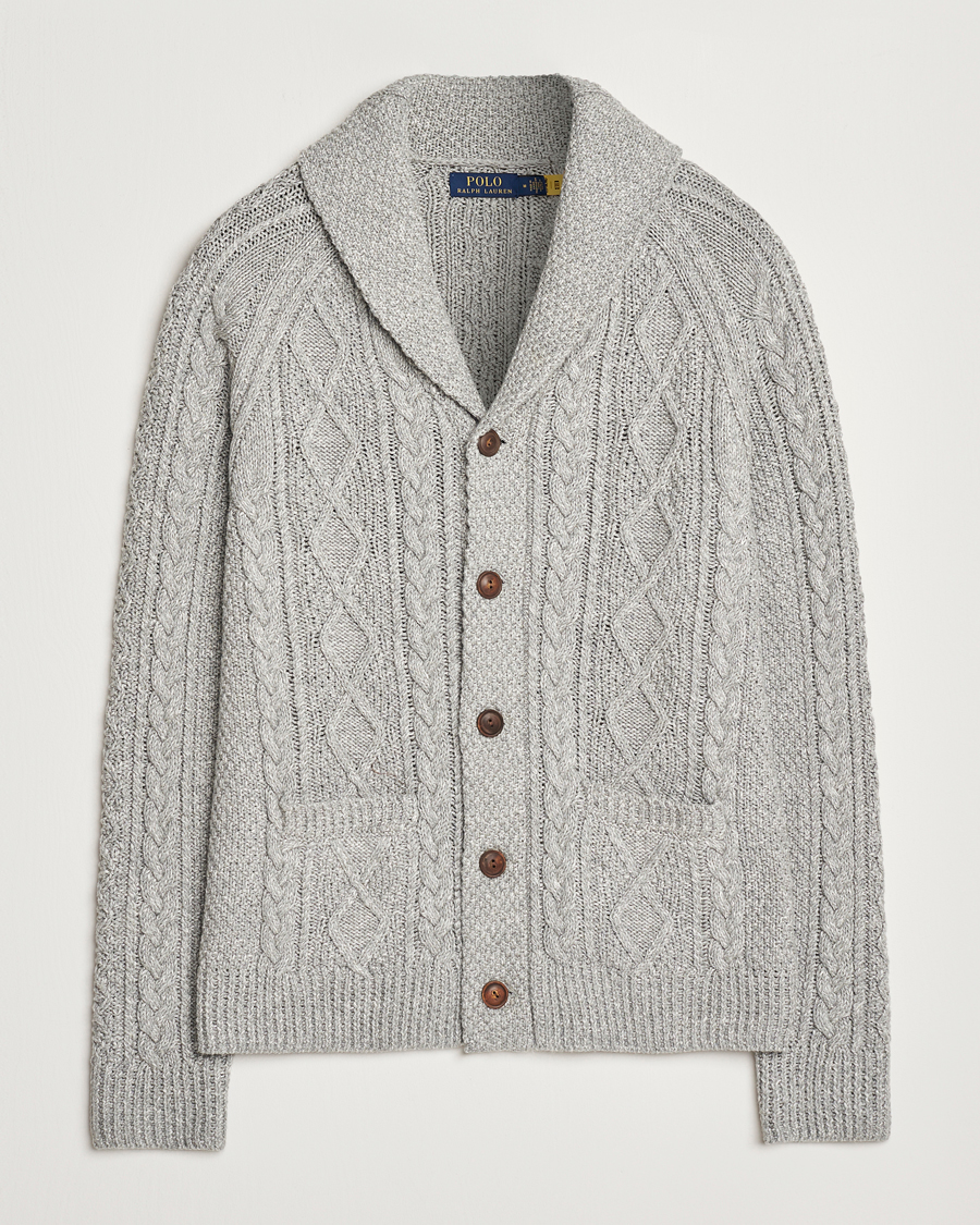Herre | Trøjer | Polo Ralph Lauren | Cotton Shawl Cardigan Grey Combo