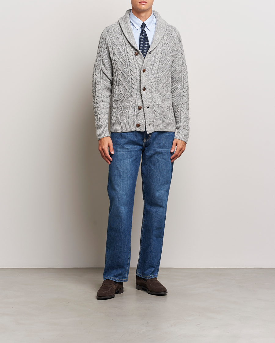 Herre | Trøjer | Polo Ralph Lauren | Cotton Shawl Cardigan Grey Combo