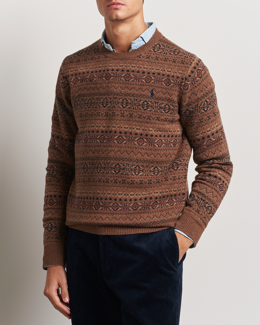 Herre | Trøjer | Polo Ralph Lauren | Wool Fairisle Sweater Camel Combo
