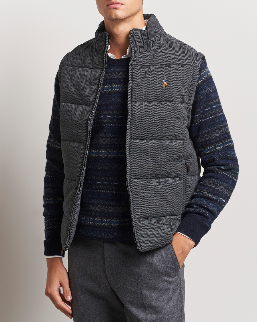 Herre | Jakker | Polo Ralph Lauren | Quilted Vest Stadium Grey Heather Herringbone