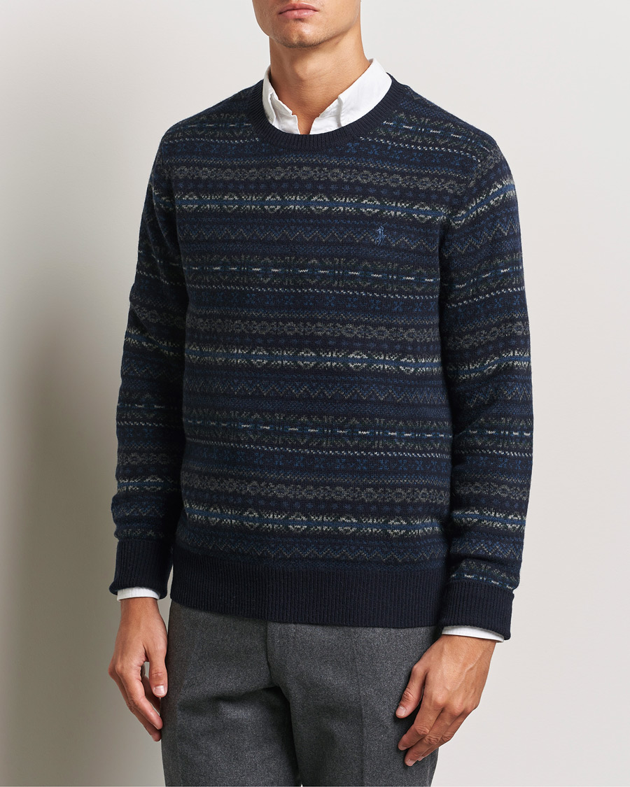 Herre | Trøjer | Polo Ralph Lauren | Wool Fairisle Sweater Navy Combo