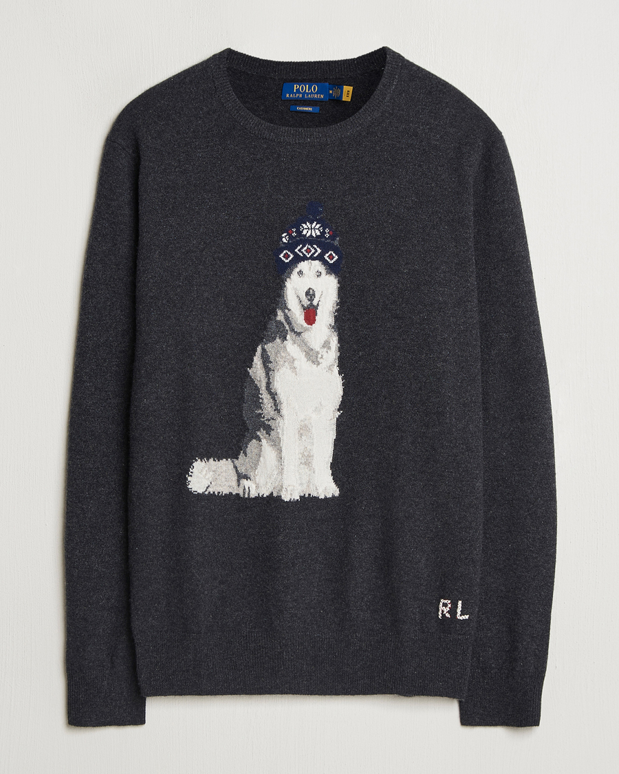 Herre | Trøjer | Polo Ralph Lauren | Holiday Dog Cashmere Sweater Dark Granite Heather