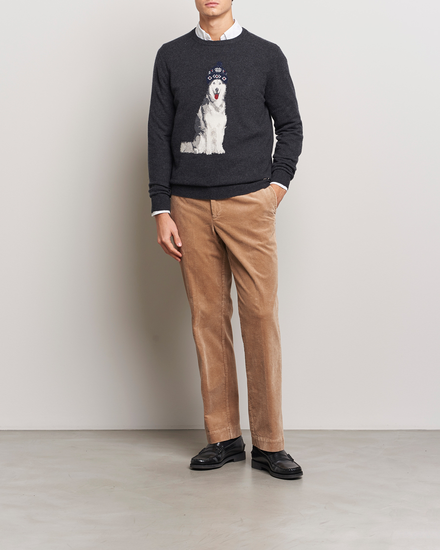 Herre | Trøjer | Polo Ralph Lauren | Holiday Dog Cashmere Sweater Dark Granite Heather