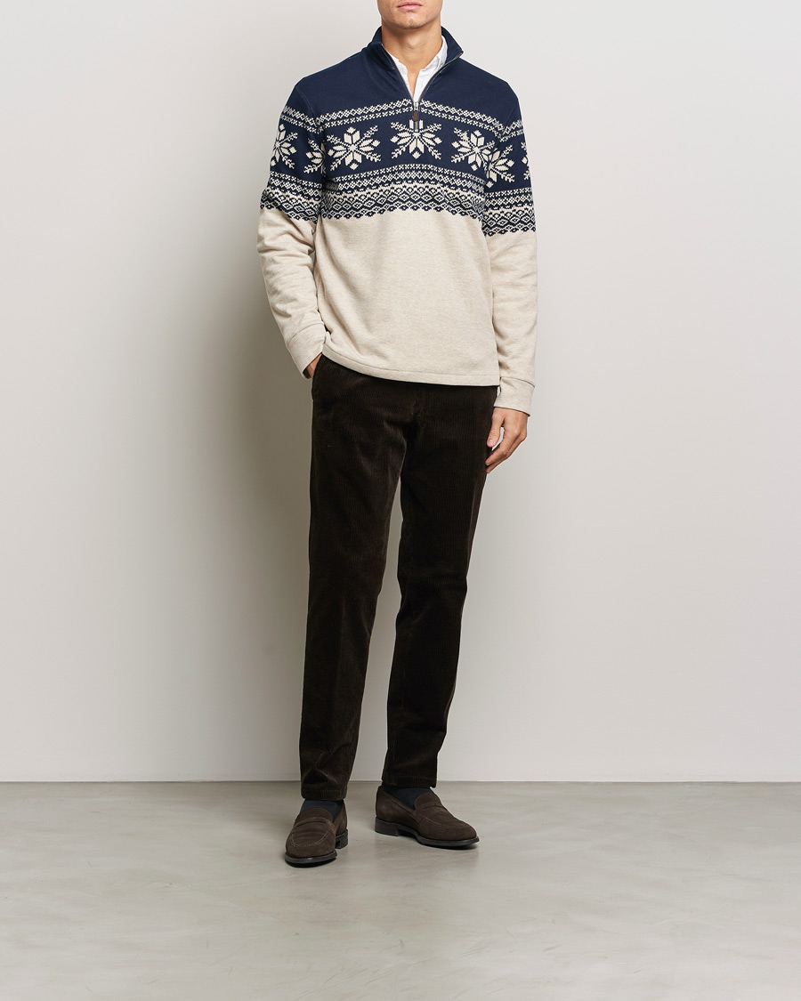 Herre | Trøjer | Polo Ralph Lauren | Half-Zip Fairisle Sweater Andres Geomatric Navy