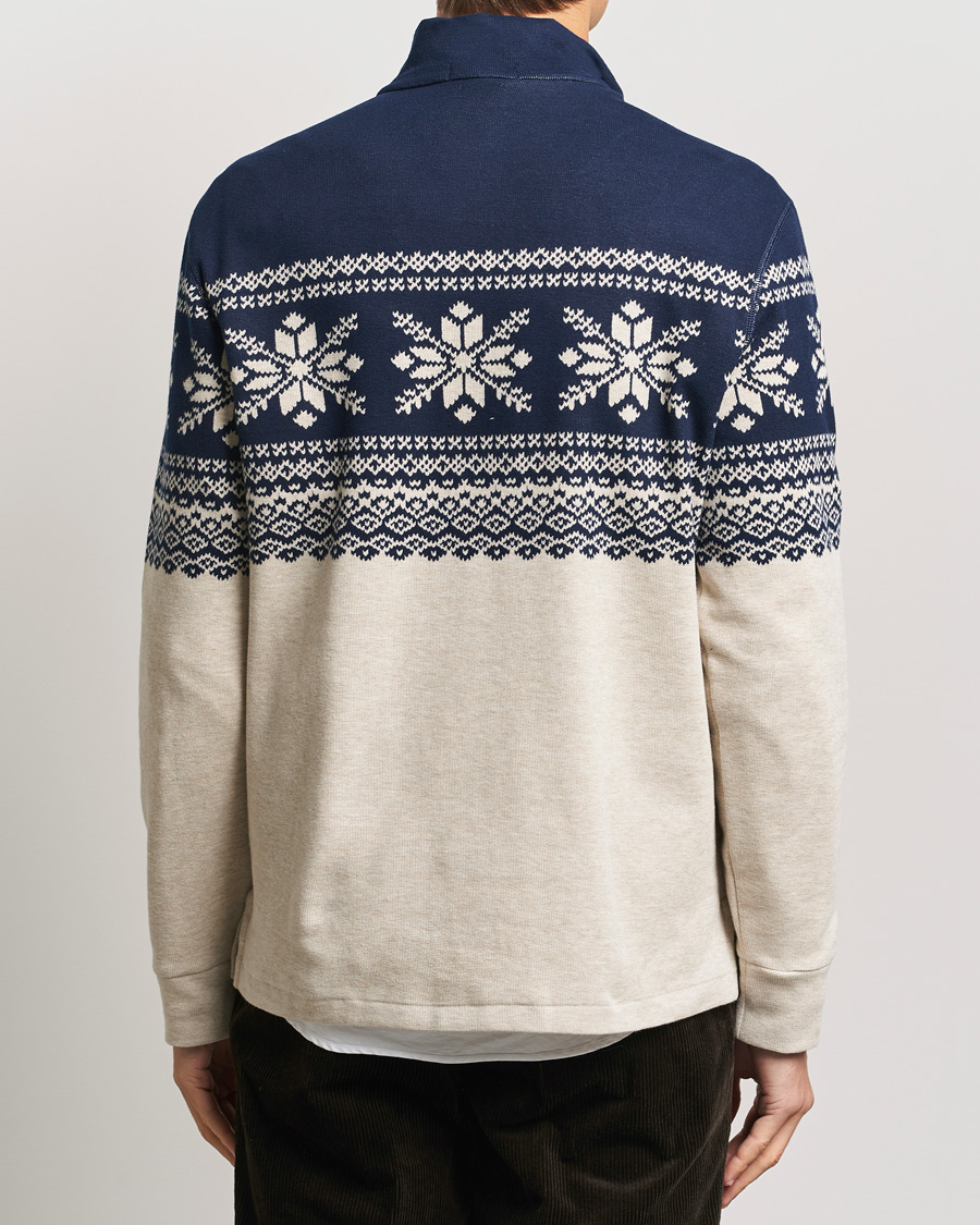 Herre | Trøjer | Polo Ralph Lauren | Half-Zip Fairisle Sweater Andres Geomatric Navy