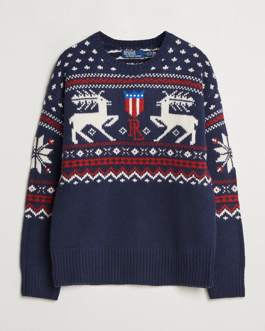Herre | Trøjer | Polo Ralph Lauren | Raindeer Wool Sweater Navy Combo