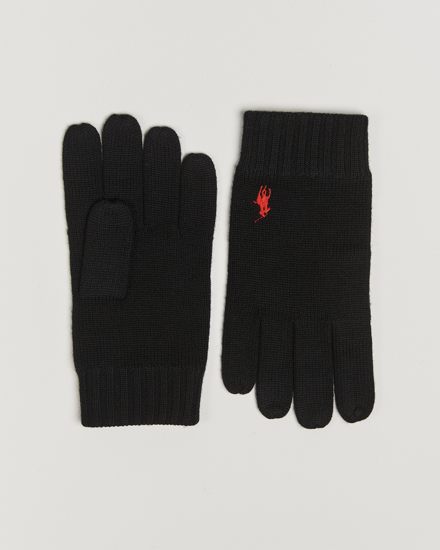Herre | Polo Ralph Lauren Merino Gloves Polo Black | Polo Ralph Lauren | Merino Gloves Polo Black